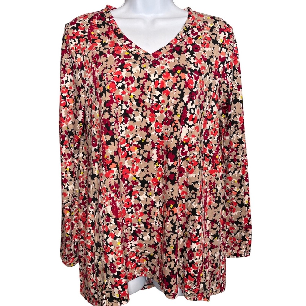 Cuddl Duds Flexwear Womens Floral Print‎ Long Sleeve Top Size M Cottagecore Boho